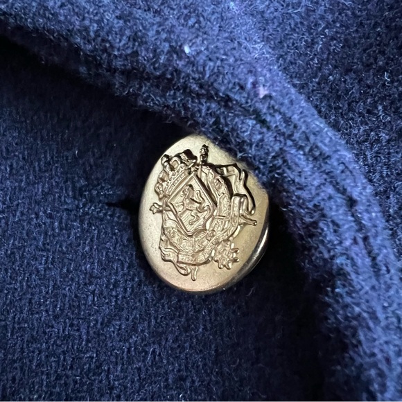J. Crew Nello Gori Stadium Cloth Coat Navy Blue Wool Blend Peacoat Women’s 10 - Picture 9 of 14